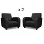 Ensemble de 2 superbes fauteuils en tissu de qualité MAGDA, noir