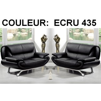 Ensemble de 2 canapés PASSY 2 places en cuir haut de gamme italien vachette Vénésetti. Tout cuir supérieur luxe (tour de caisse