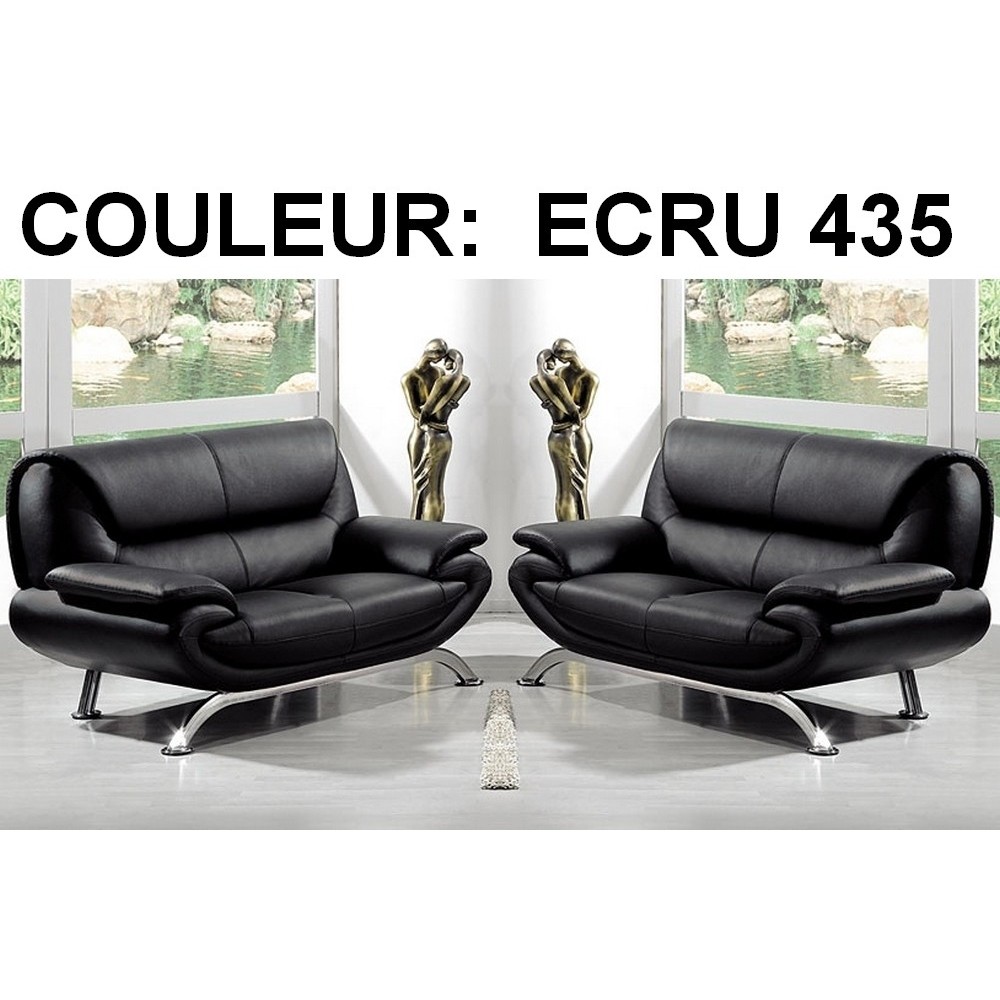 Ensemble de 2 canapés PASSY 2 places en cuir haut de gamme italien vachette Vénésetti. Tout cuir supérieur luxe (tour de caisse