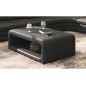 Table basse TONY design en CUIR et bois MDF Noir N°366