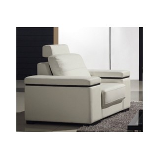 Fauteuil une place en cuir italien MAISON BLANCHE, blanc