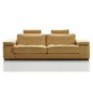 Canapé 3 places en cuir italien MAISON BLANCHE, beige