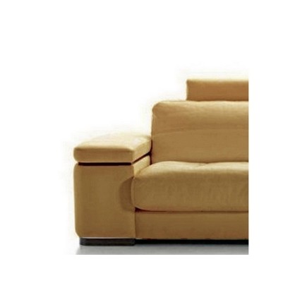 Fauteuil une place en cuir italien MAISON BLANCHE, beige