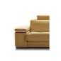 Fauteuil une place en cuir italien MAISON BLANCHE, beige