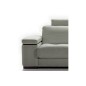 Fauteuil une place en cuir italien MAISON BLANCHE, gris clair