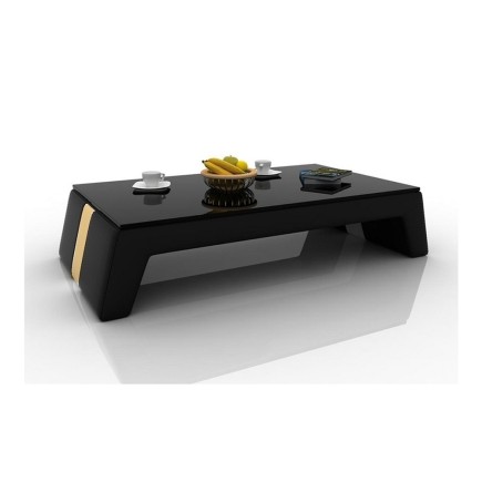 Table basse design SIARA, chocolat et beige