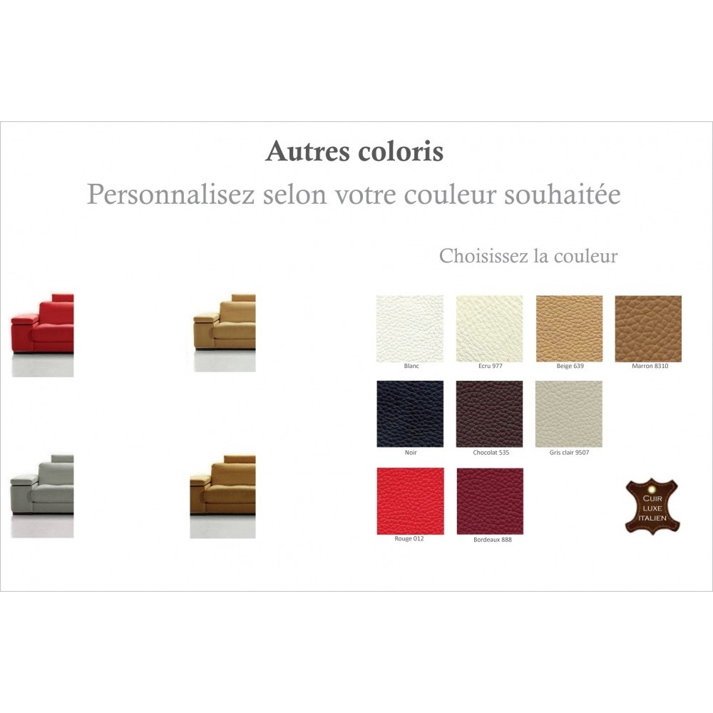 Fauteuil une place en cuir italien MAISON BLANCHE, couleur personnalisée