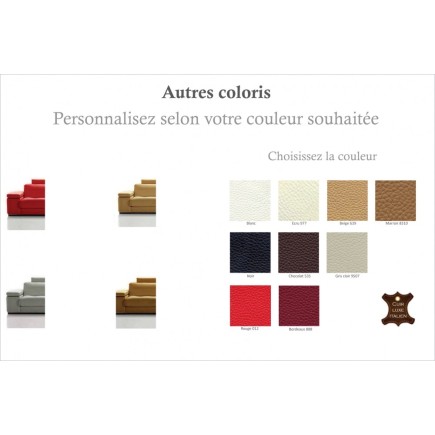 Fauteuil une place en cuir italien MAISON BLANCHE, couleur personnalisée