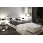 Lit en cuir italien de luxe FARNIENTE, 180x200, blanc. Lit en cuir italien de luxe FARNIENTE, 180x200, blanc.