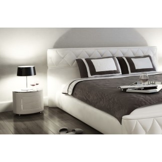 Lit en cuir italien de luxe FARNIENTE, 180x200, blanc.
