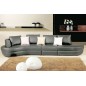 Canapé d'angle en cuir italien 4/5 places MIRA, gris foncé, angle gauche Canapé d'angle en cuir italien 4/5 places MIRA, gris foncé, angle gauche