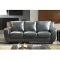 Ensemble AMSTERDAM 3 places et 2 places et fauteuil en 100 % TOUT cuir prestige luxe italien Gris foncé , livraison sous 7 jours