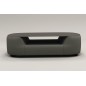 Table basse design, plateau de verre foncé, ALESIA, Gris foncé