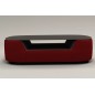Table basse design, plateau de verre foncé, ALESIA, bordeaux