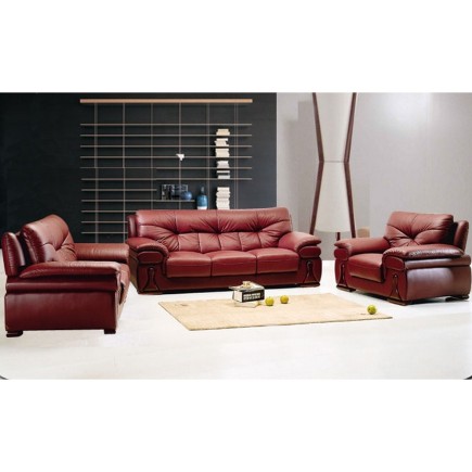 Canapé CAMBRIDGE 3 places en 100% Tout cuir haut de gamme italien, Bordeaux, en STOCK LIVRAISON SOUS 7 JOURS