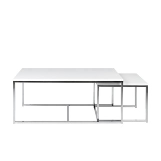 Ensemble de 3 tables basses contemporaines COSTA, Blanc