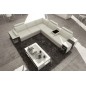 Canapé d'angle en cuir luxe italien 5/6 places XERUS, cuir haut de gamme italien vachette. Cuir Prestige luxe. blanc et noir, an