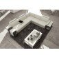 Canapé d'angle en cuir luxe italien 5/6 places XERUS, cuir haut de gamme italien vachette. Cuir Prestige luxe. blanc et noir, an