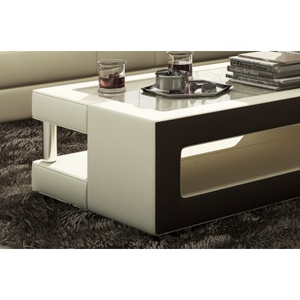 Table basse design de qualité, blanc et noir, XERI