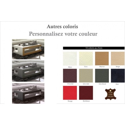 Table basse design de qualité, couleur personnalisée, XERI.