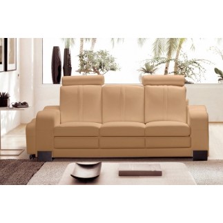 Canapé 3 places en cuir italien ROSSO, beige