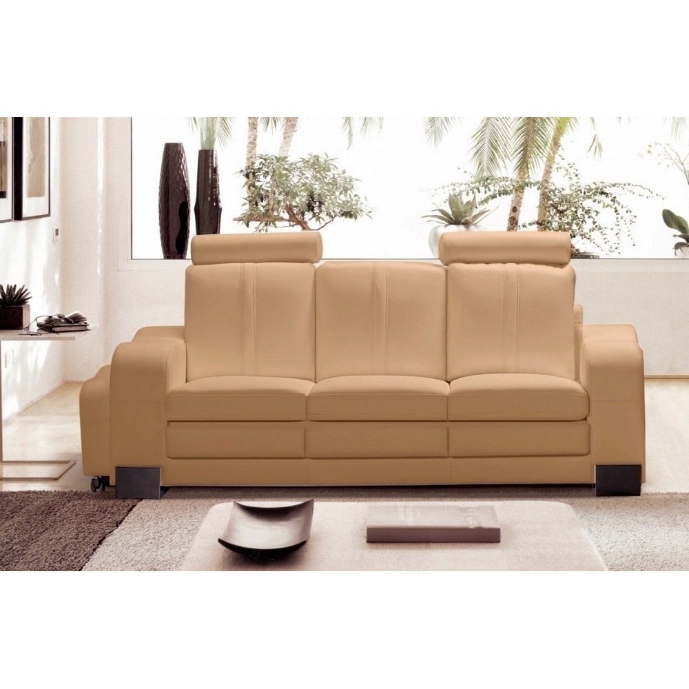 Canapé 3 places en cuir italien ROSSO, beige Canapé 3 places en cuir italien ROSSO, beige