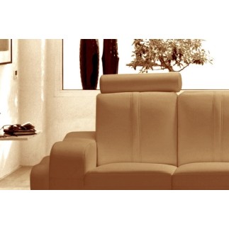 Canapé 2 places en cuir italien ROSSO, beige