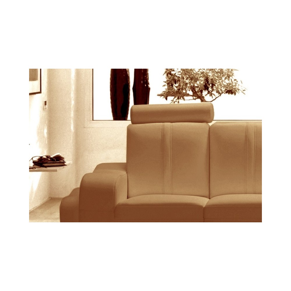 Canapé 2 places en cuir italien ROSSO, beige