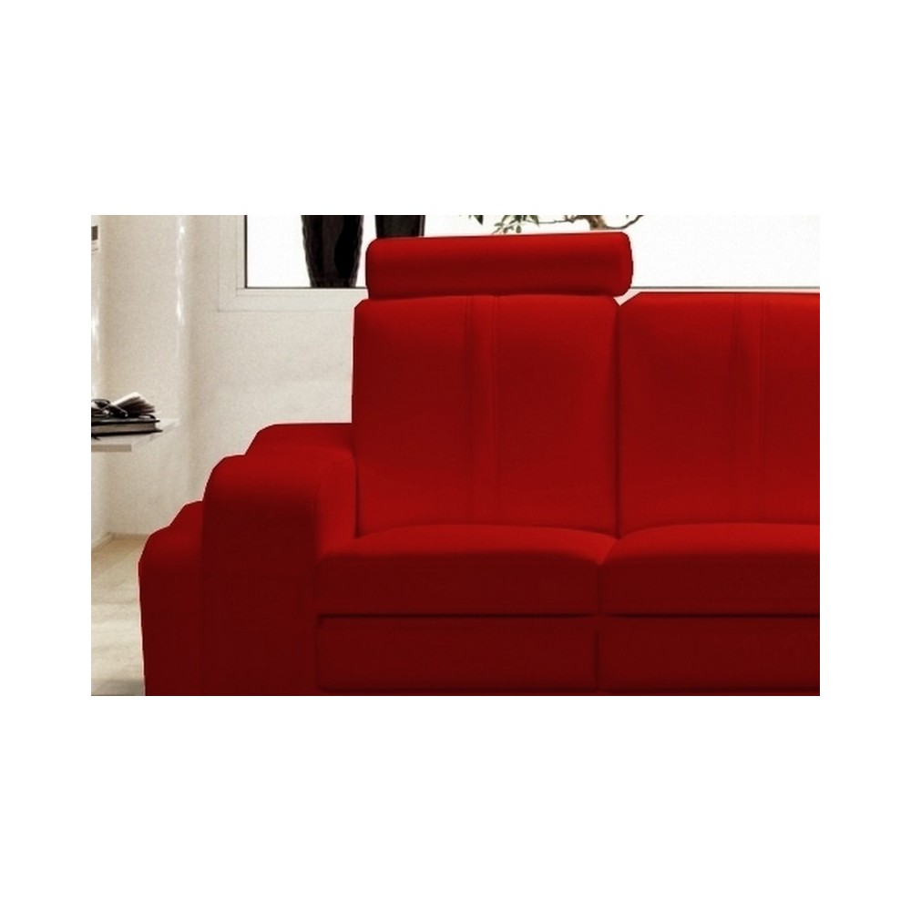 Canapé 2 places en cuir italien ROSSO, rouge