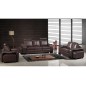 Ensemble composé d'un canapé 3 places et d'un canapé 2 places et d'un fauteuil en cuir luxe italien, ROSSO, chocolat