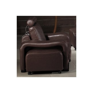 Ensemble composé d'un canapé 3 places et d'un canapé 2 places et d'un fauteuil en cuir luxe italien, ROSSO, chocolat