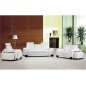 Ensemble composé d'un canapé 3 places et d'un canapé 2 places et d'un fauteuil en cuir luxe italien, ROSSO, blanc