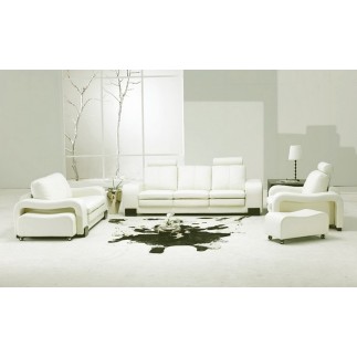 Ensemble composé d'un canapé 3 places et d'un canapé 2 places et d'un fauteuil en cuir luxe italien, ROSSO, écru