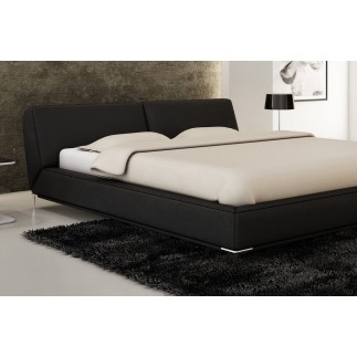 Lit design en cuir italien de luxe LETTO, noir