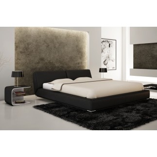 Lit design en cuir italien de luxe LETTO, noir