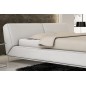 Lit design en cuir italien de luxe LETTO, écru, 160x200