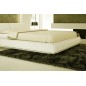 Lit design en cuir italien de luxe LETTO, écru, 180x200