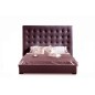 Lit cuir IVANA design 180x200 Chocolat. Avec le sommier à lattes