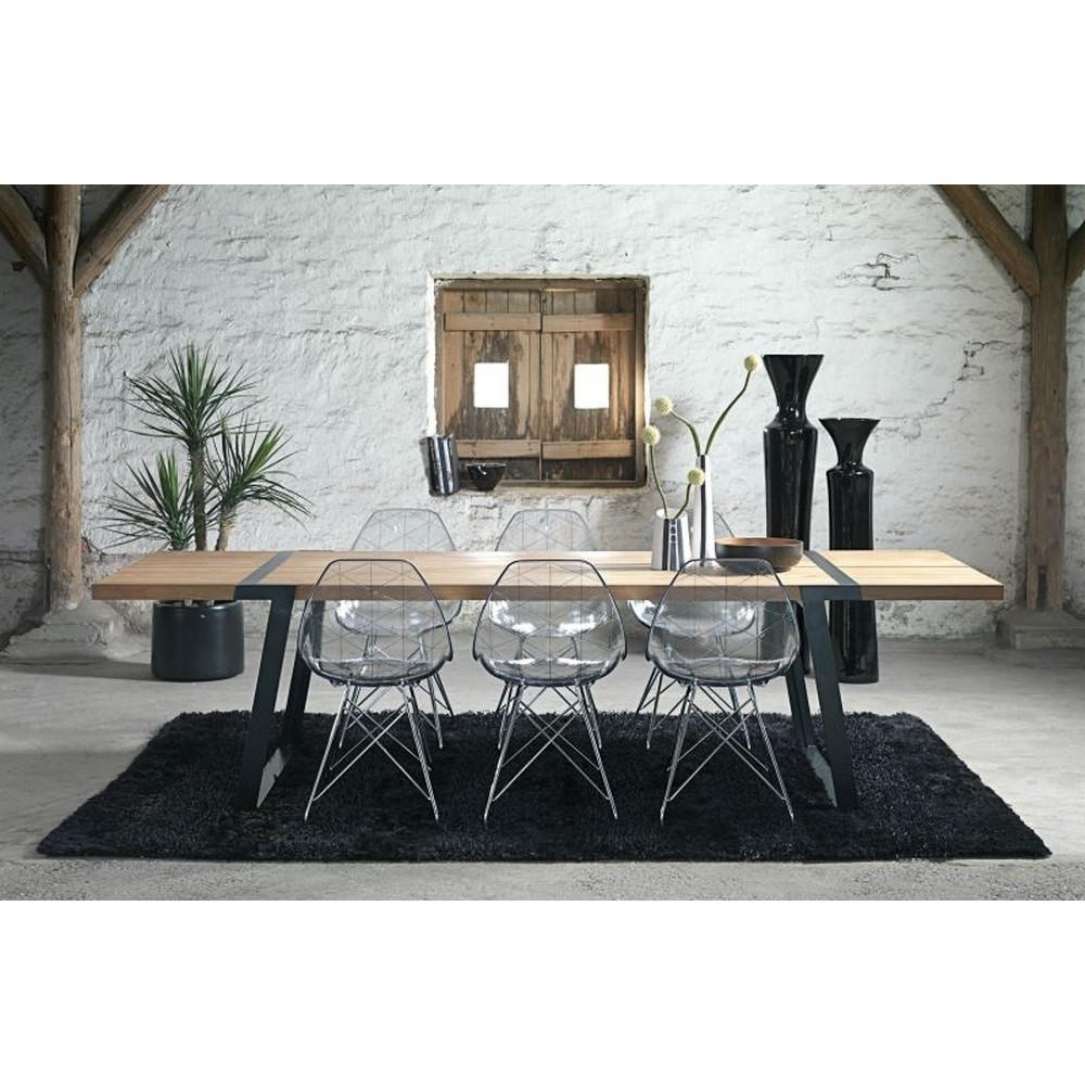 Grande table à manger GIGANT de marque Canett, modèle 290 cm de long. Version: Neutre, Huilé, Noir, Peint, Bois