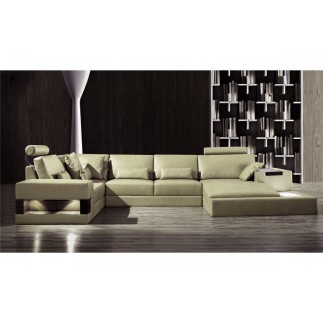 Canapé d'angle en 100% cuir luxe italien 7/8 places BARINI, cuir haut de gamme italien vachette. Cuir Prestige luxe. Gris azur,
