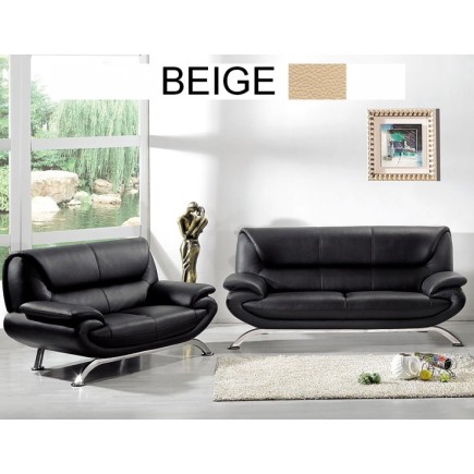 Canapé 3 places PASSY en cuir haut de gamme italien vachette Vénésetti. Tout cuir supérieur luxe . Canapé 3 places Beige 0325 -