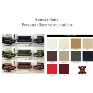 Canapé 3 places PASSY en cuir haut de gamme italien vachette Vénésetti. Tout cuir supérieur luxe . Canapé 3 places Beige 0325 -