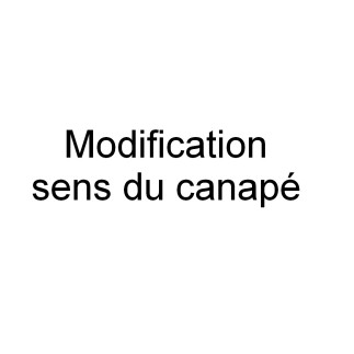 Complément de paiement pour échange de canapé. Modification du sens de l'angle souhaité par la cliente. Frais de reprise du cana