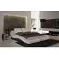 Lit design en cuir italien de luxe DELICIA , Blanc/Gris Foncé, 140x190