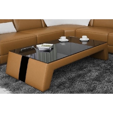 OFFERT Table basse design SIARA, marron et Noir