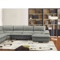 Canapé d'angle ELEGANCIO Gris Foncé en Cuir Prestige Luxe haut de gamme italien, Gris Foncé N°499, angle gauche