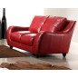 Ensemble AMSTERDAM, 3 pièces canapé en cuir haut de gamme italien 3 places + 2 places + Fauteuil, BORDEAUX