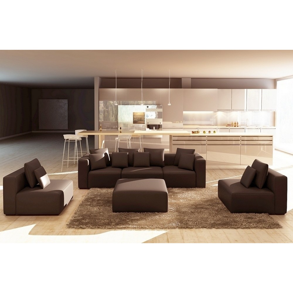 Canapé modulable COMBINO en tissu de qualité, commande personnalisée: coloris chocolat