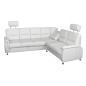 Canapé d'angle convertible DETROIT en simili cuir blanc de qualité, angle droit, 5/6 places