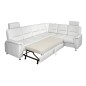Canapé d'angle convertible DETROIT en simili cuir blanc de qualité, angle droit, 5/6 places